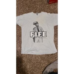 Vintage 90s Andy Griffith Show Barney Fife Promo Gray Graphic Print Tshirt Sz XL